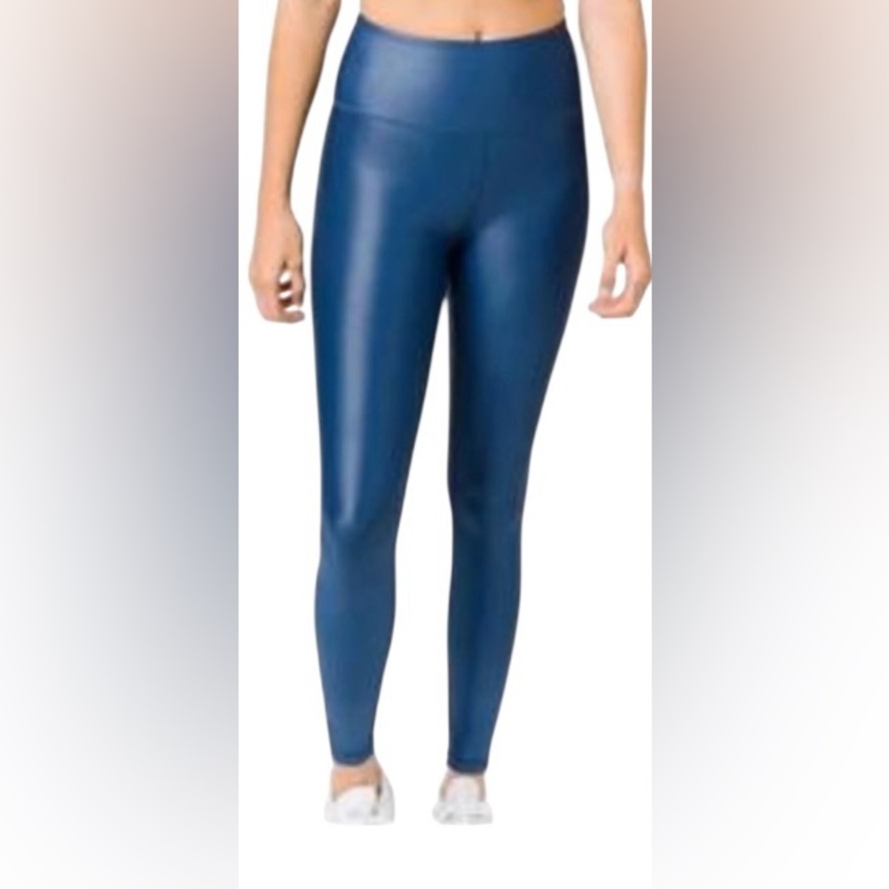 ZYIA Active ocean women’s 8/10 metallic blue light and tight leggings